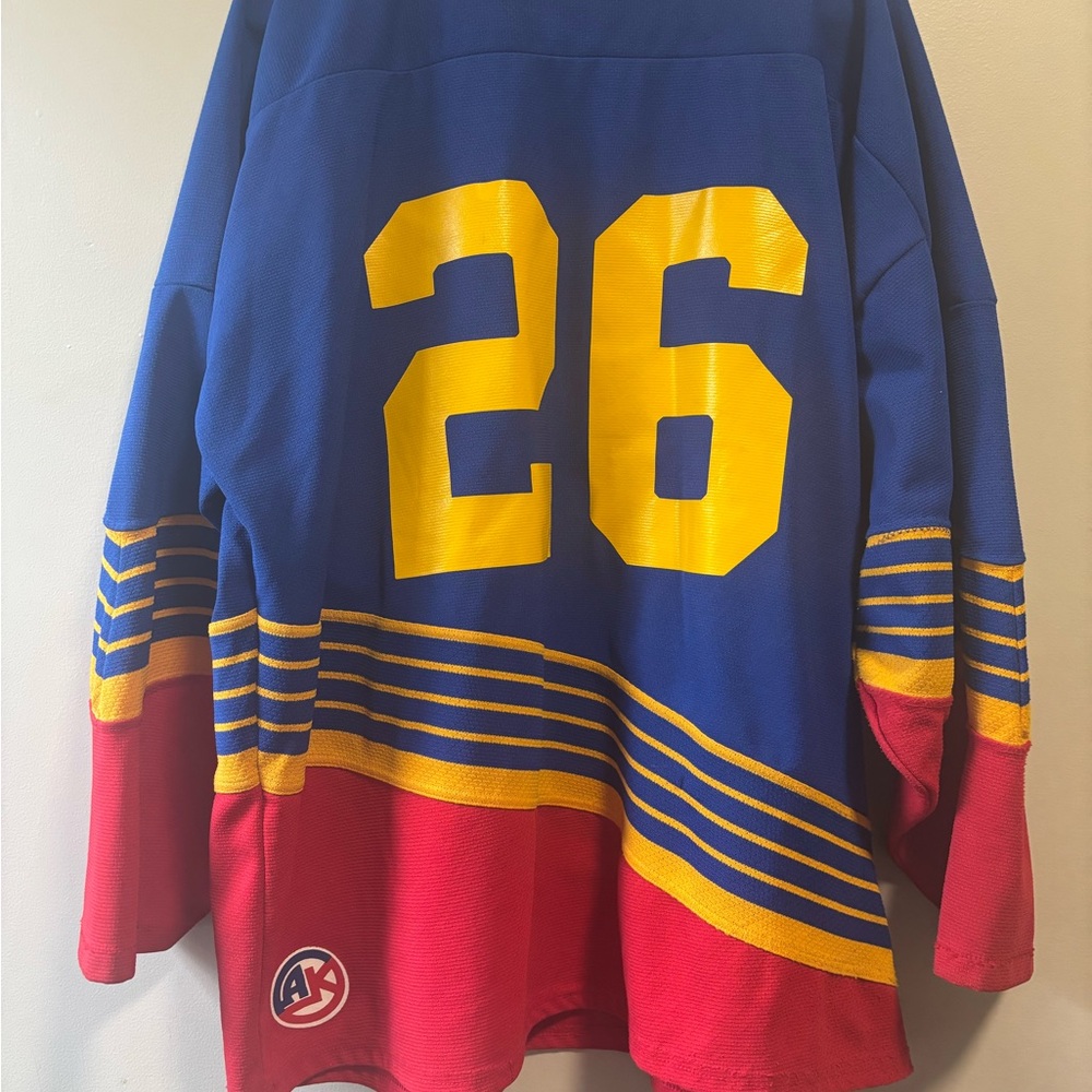Blue and Red Jersey with Yellow Accents - Picture 3 of 4